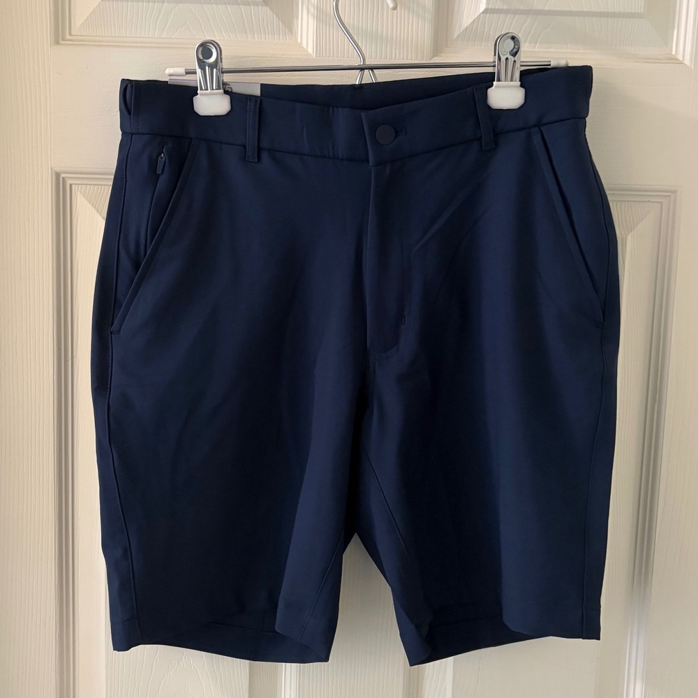 Greg Norman Golf Shorts Mens 30 Navy Blue Stretch Flex Waist 8.5" Inseam NWT